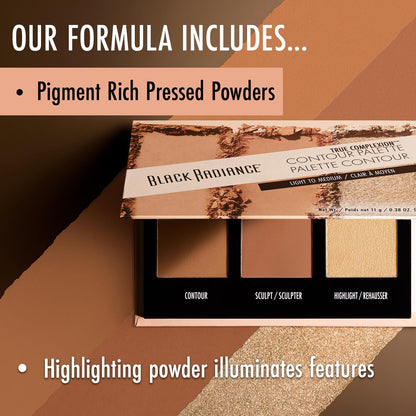 Black Radiance True Complexion Contour Palette, Medium to Dark, 0.38 Ounce Black Radiance