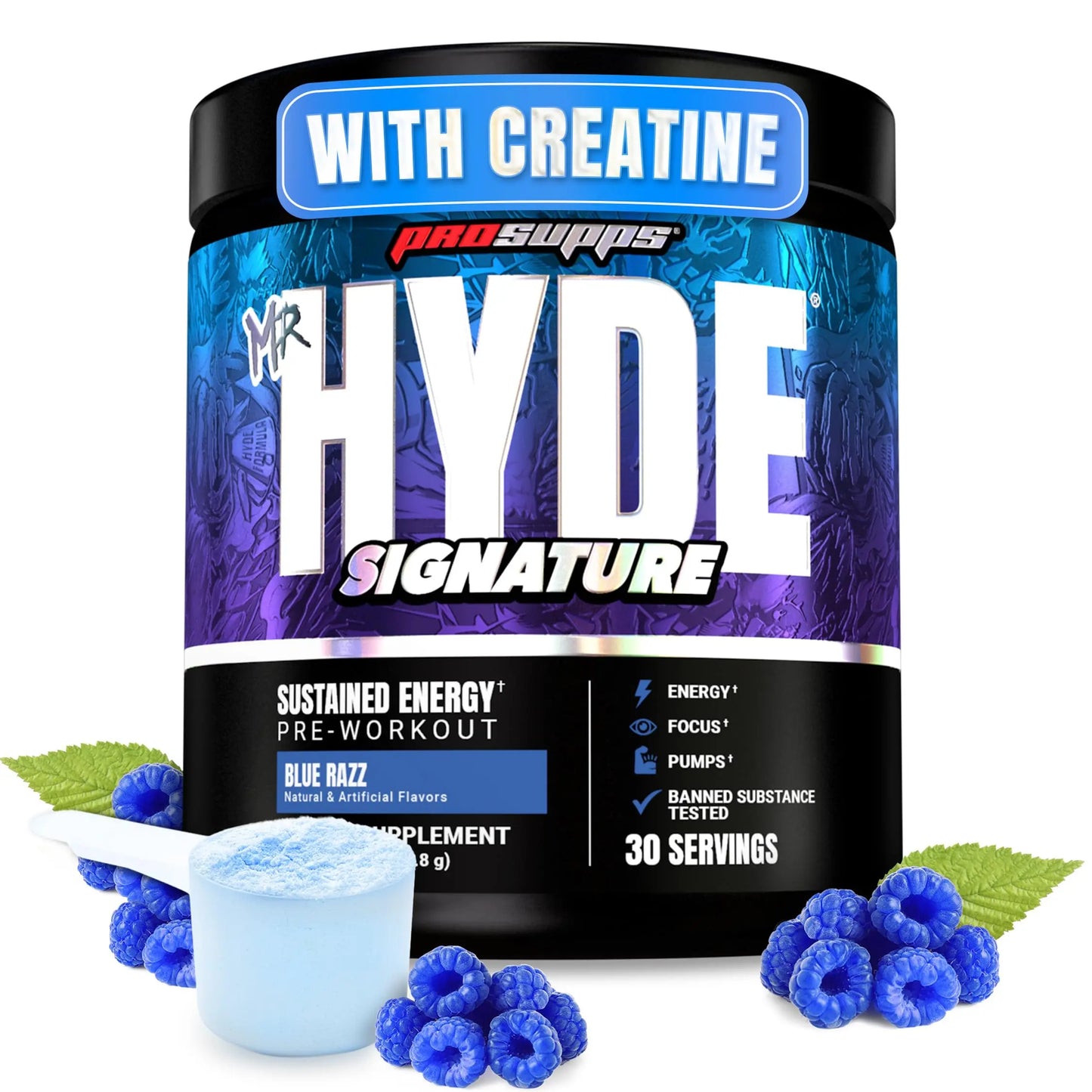 ProSupps Mr. Hyde Signature Pre Workout Powder with Creatine, Beta Alanine & Caffeine - Performance, Energy & Endurance - Clean Fitness & Gym Supplements for Men & Women = ProSupps