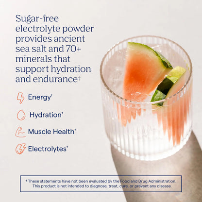 Trace Minerals ZeroLyte Salty Watermelon Flavor - Sugar Free Electrolyte Drink Mix - Supports Hydration, Energy, Stamina - Ancient Sea Salt, Trace Minerals