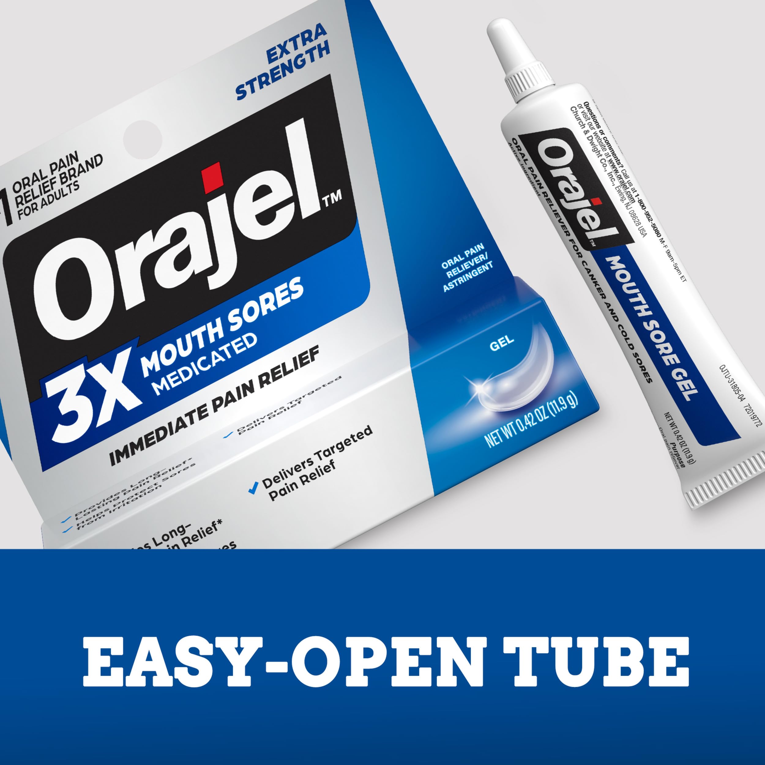 Orajel 3X for Mouth Sores: Maximum Strength Gel Tube 0.42oz- from #1 Oral Pain Relief Brand Orajel buy australia supplements