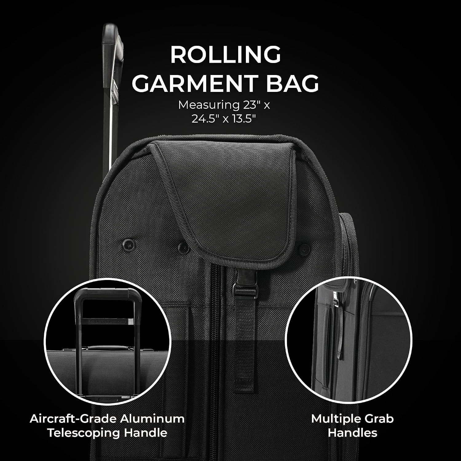 Briggs & Riley Deluxe Wardrobe Spinner - Checked Luggage for Travel, Suitcases with Wheels, Softside Rolling Bag for Men & Women, Built in Hook for Clothes - Baseline Collection, Black Gsupps Australia