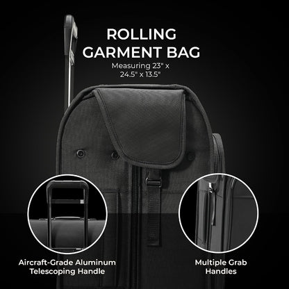 Briggs & Riley Deluxe Wardrobe Spinner - Checked Luggage for Travel, Suitcases with Wheels, Softside Rolling Bag for Men & Women, Built in Hook for Clothes - Baseline Collection, Black Gsupps Australia