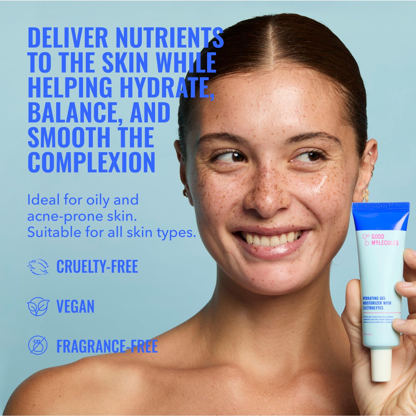 Good Molecules Hydrating Gel Moisturizer – Lightweight Water-Based Gel, Fast-Absorbing Oil-Free Moisturizer for Oily Good Molecules