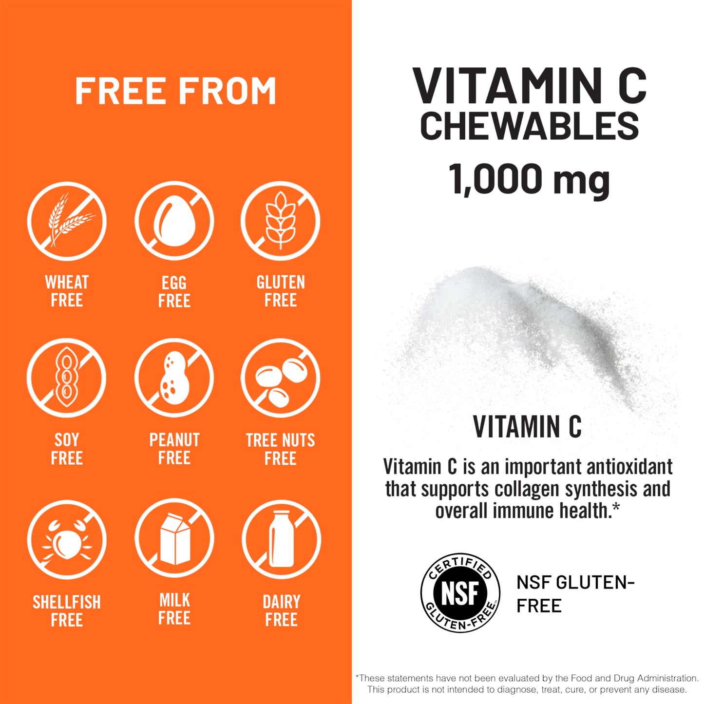 NatureWise Extra Strength Vitamin C Chewable 1000mg for Adults - Natural Orange Flavor - Immune System & Antioxidant Support - Non-GMO NatureWise