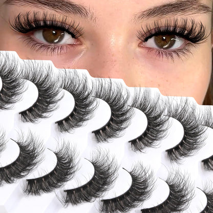 Veleasha Lashes Strips Fluffy Eyelashes Wispy Volume Cat Eye Lashes (804) Veleasha
