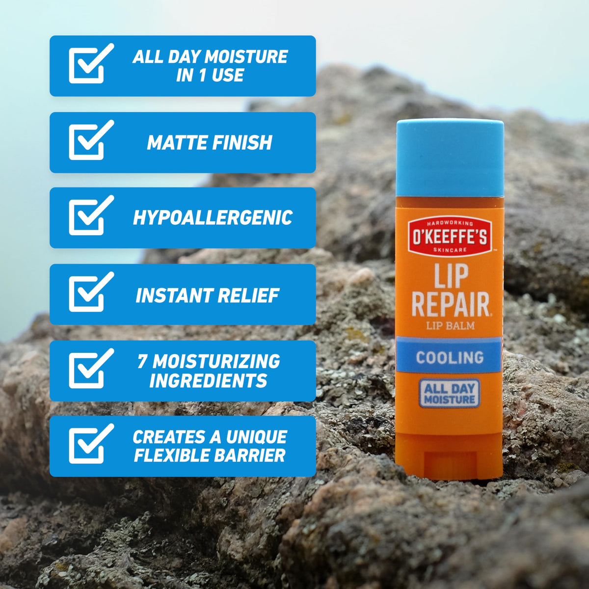 O'Keeffe's Lip Repair Balm, Cooling Relief for Cracked Lips, 2-Pack O'Keeffe's