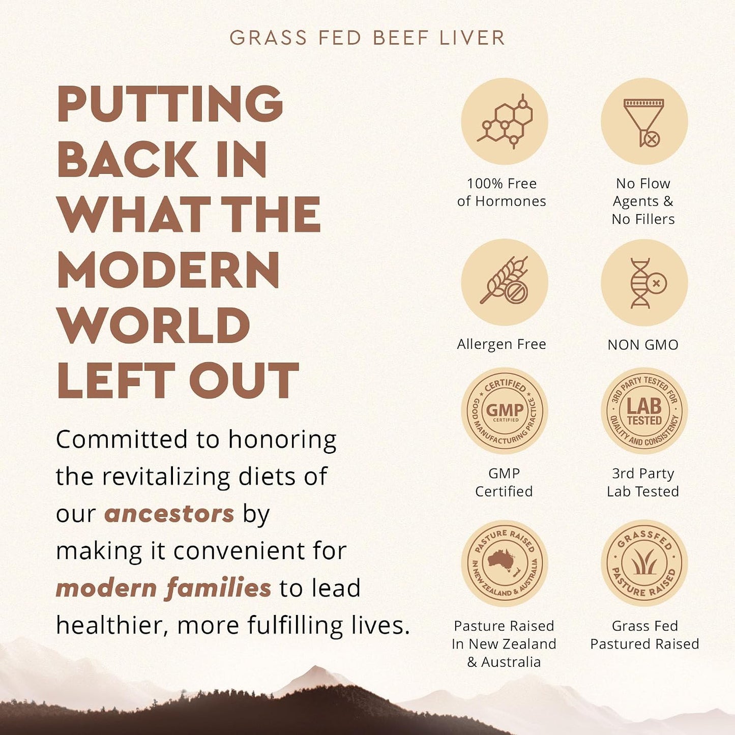 Ancestral Supplements Grass Fed Beef Liver Capsules, Supports Energy Production, Cleansing, Digestion, Immunity and Body Wellness, Non GMO, Freeze Dried Liver Support, 180 Capsules Bottle (3 Pack)