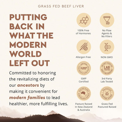 Ancestral Supplements Grass Fed Beef Liver Capsules, Supports Energy Production, Cleansing, Digestion, Immunity and Body Wellness, Non GMO, Freeze Dried Liver Support, 180 Capsules Bottle (3 Pack)
