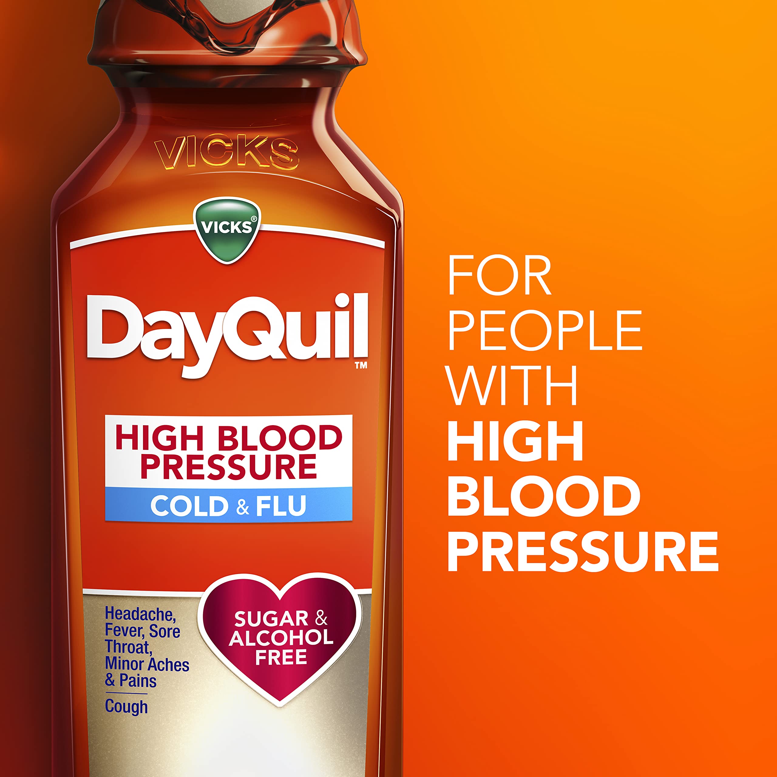 VICKS DayQuil & NyQuil High Blood Pressure Cold & Flu Relief Liquid Medicine Co-Pack, Powerful Multi-Symptom Daytime & Nighttime Relief for Cold, Cough, and Flu Symptoms, Sugar & Alcohol Free, 2x8oz Vicks buy australia supplements