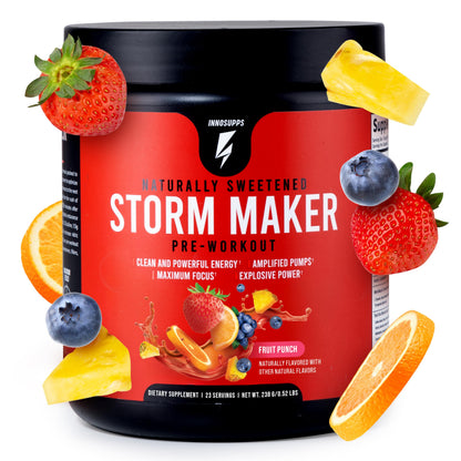 InnoSupps Storm Maker Pre Workout - Long Lasting Energy, Organic Caffeine, Green Tea Extract, L-Citruline, No Artificial Sweeteners (Pink Lemon Rush)