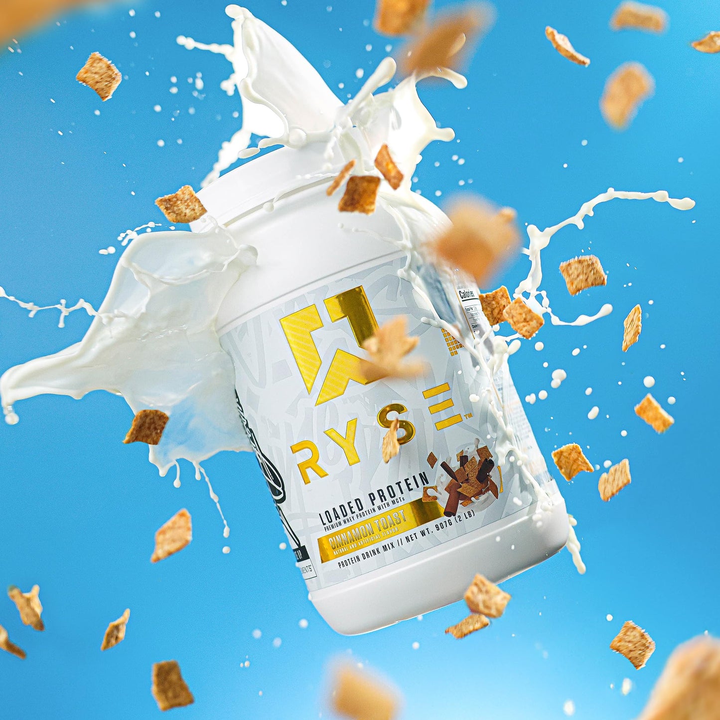 RYSE Loaded Protein Powder - Jet-Puffed Marshmallow - 25g Whey Protein Isolate & Concentrate with Prebiotic Fiber & MCTs - Low Carb, Low Sugar, Digestive-Friendly - 27 Servings / 2 lb Tub