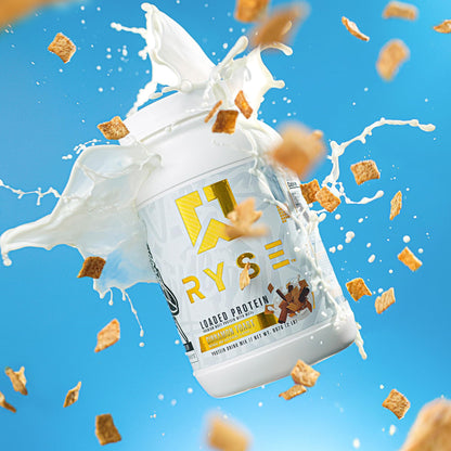 RYSE Loaded Protein Powder - Jet-Puffed Marshmallow - 25g Whey Protein Isolate & Concentrate with Prebiotic Fiber & MCTs - Low Carb, Low Sugar, Digestive-Friendly - 27 Servings / 2 lb Tub