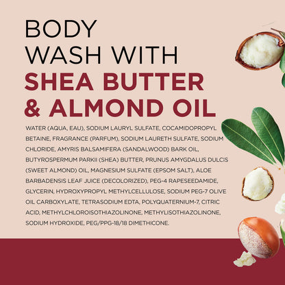 Dr Teal's Body Wash with Pure Epsom Salt, with Shea Butter & Almond Oil, 24 fl oz (Pack of 4) Dr Teal's