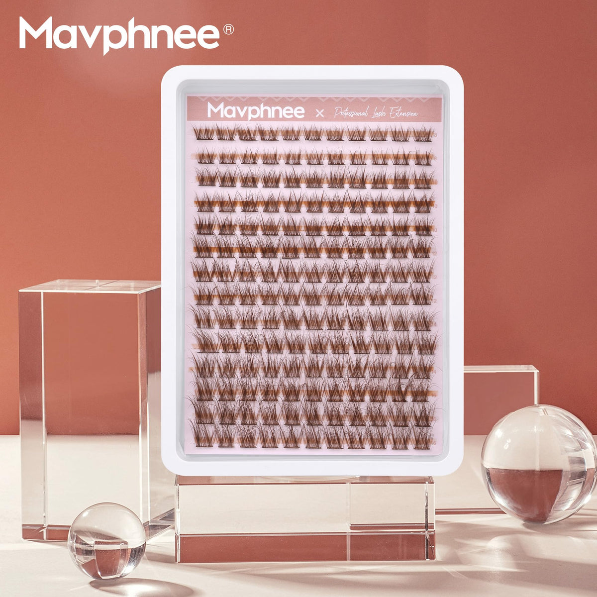 Brown Lash Clusters Natural Lash Extensions Wispy Eyelash Clusters 154 Pcs C-Curly Lashes Clusters for Everyday Wear Beginner Friendly Dark Brown Cluster Eyelash Extensions by Mavphnnee Mavphnee
