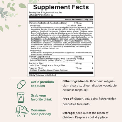 Micro Ingredients Probiotics for Women 100 Billion CFU with Prebiotics, 120 Veggie Capsules | pH Balance, Urinary Tract, Vaginal & Gut Health Support* Micro Ingredients