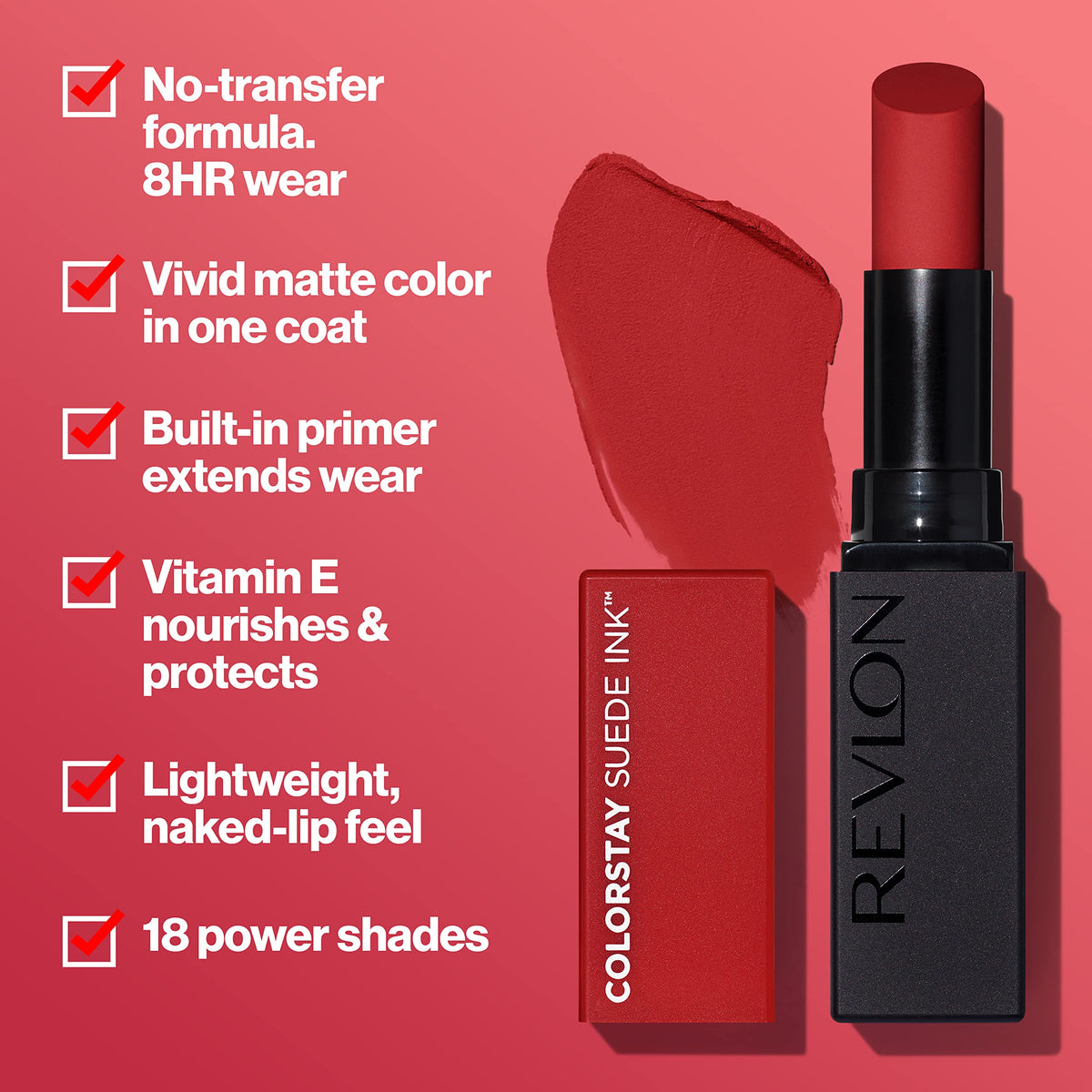 Revlon ColorStay Suede Ink Lipstick, 008 That Girl, 0.09 oz REVLON