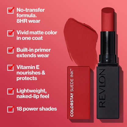 Revlon ColorStay Suede Ink Lipstick, 008 That Girl, 0.09 oz REVLON