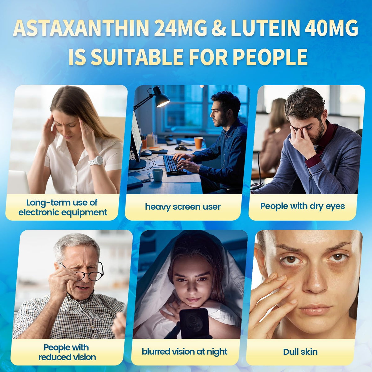 VivoNu 14-in-1 Astaxanthin 24mg & Lutein 40mg with Zeaxanthin Supplements, 6 Month Supply, Fresh Microalgae Source, Gluten Free Non-GMO, Supports Eye VivoNu