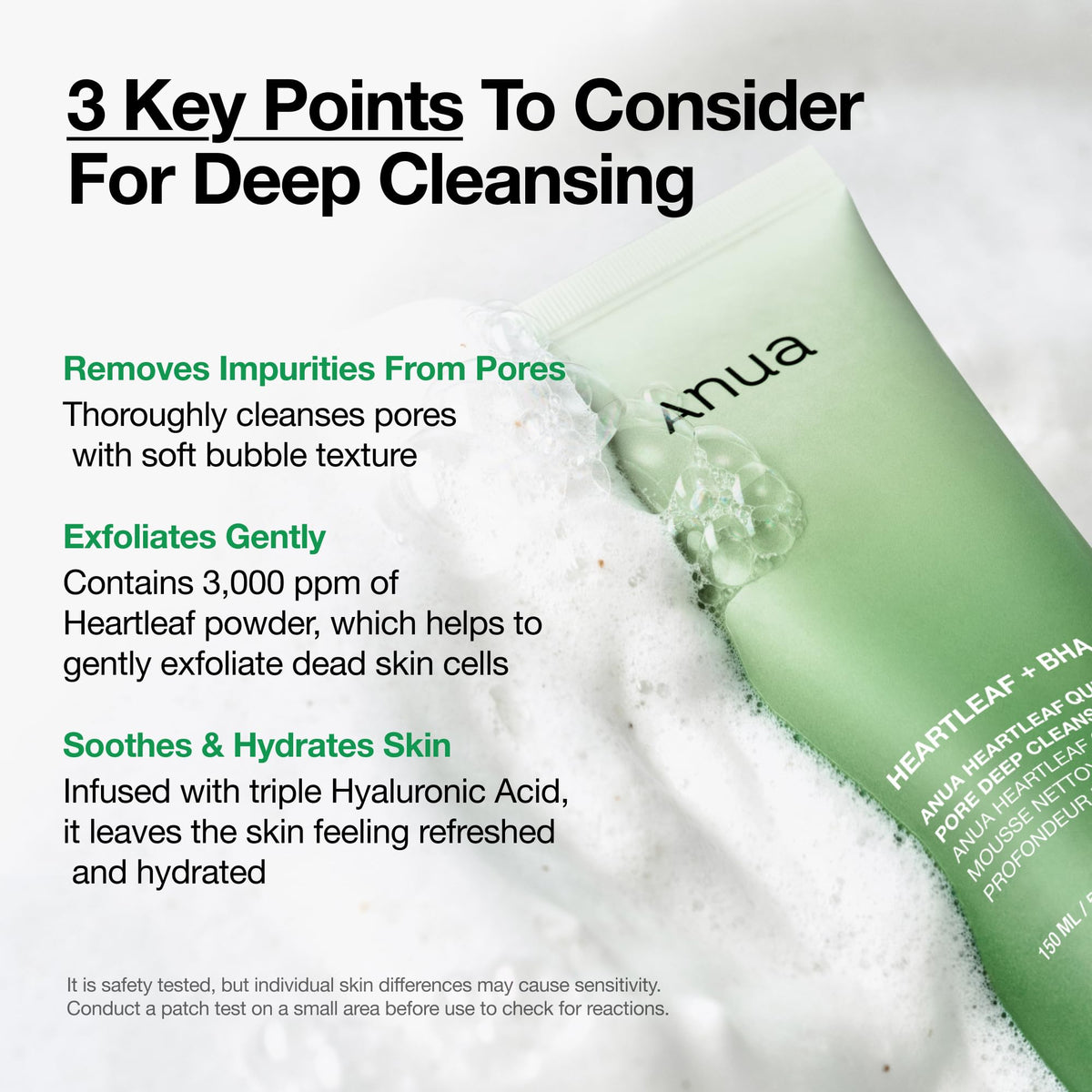Anua Heartleaf Quercetinol Pore Deep Cleansing Foam, 5.07 fl.oz ANUA