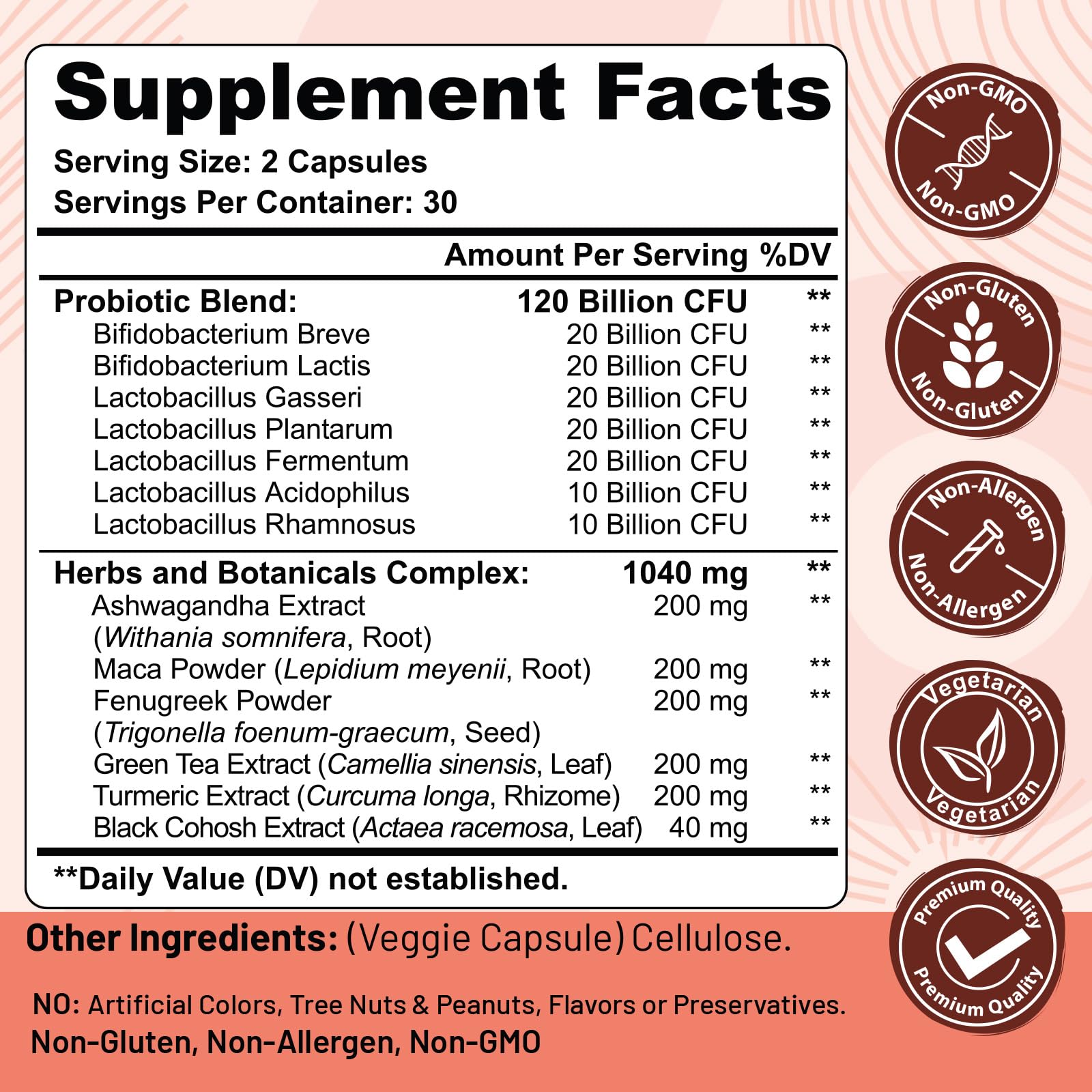 Menopause supplements for women, 120 Billion CFU Probiotic, 13-in-1 Herbs & Botanicals Complex, for Hormone Menopause, Hot Flashes, Night Sweats, Mood Swings, Sleep Disturbances, Vegan, 60 Capsules Trehealtt buy australia supplements