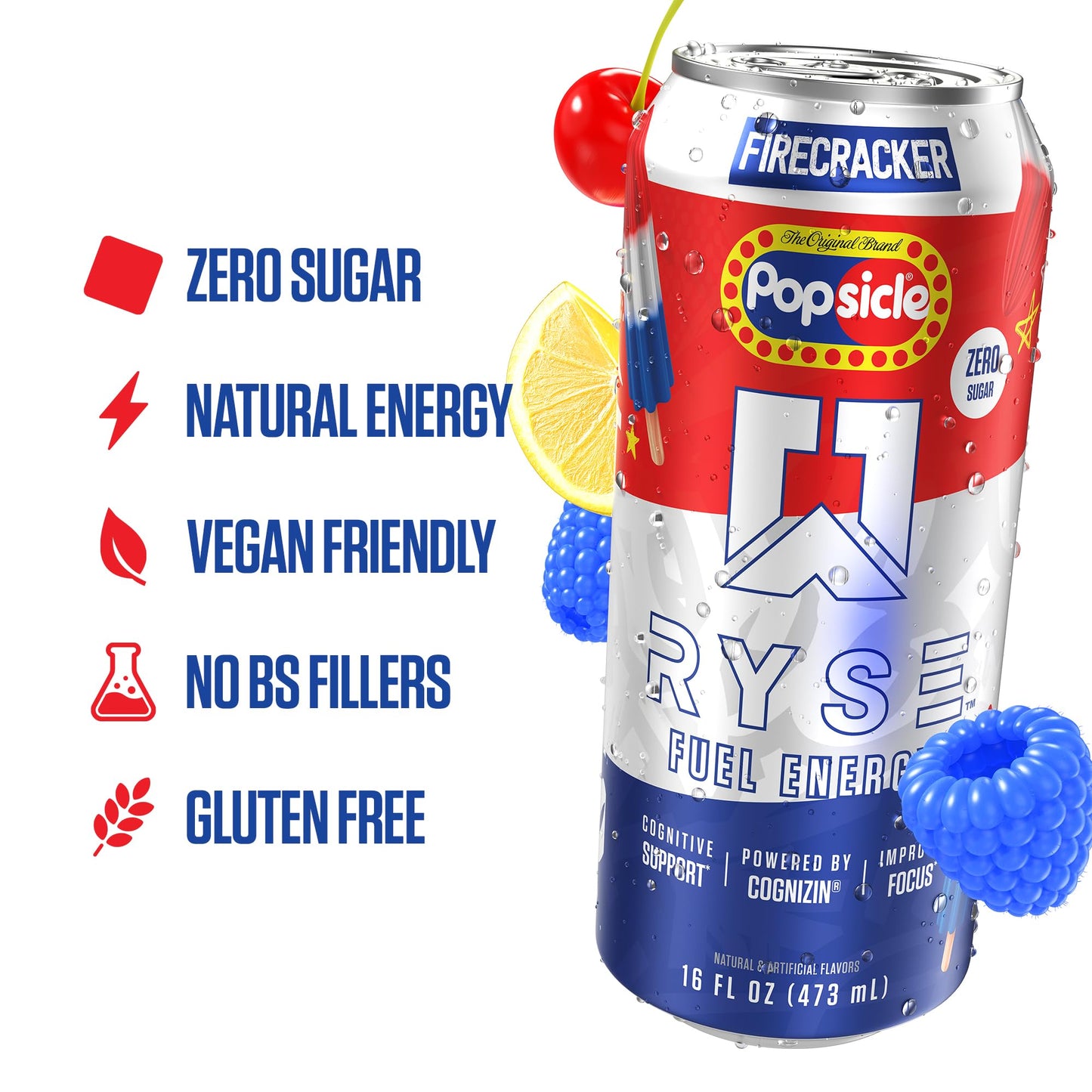 RYSE Fuel Energy Drink - Variety Pack - Sugar Free, Gluten Free & Vegan - 200mg Natural Caffeine, Taurine & Choline for Focus & Energy - No Artificial Colors - 16 fl oz Cans (12-Pack)