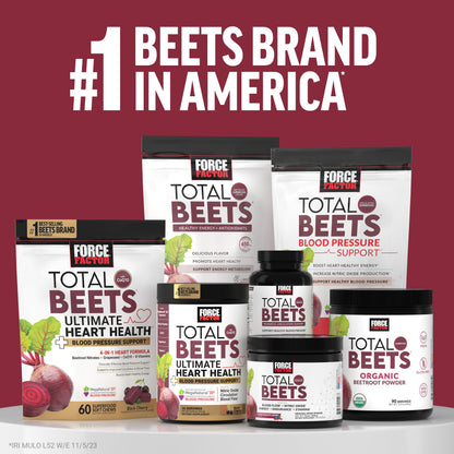 Force Factor Total Beets Organic Beetroot Powder Superfood to Boost Daily Nutrition, USDA Organic, Vegan, Gluten-Free Force Factor