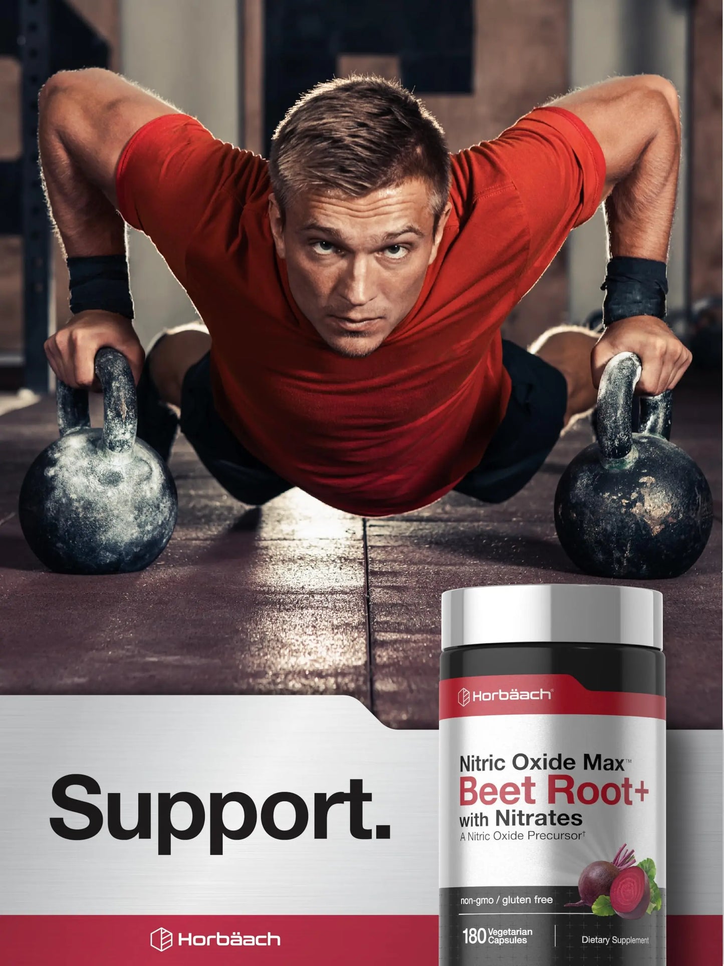 Horbäach Nitric Oxide Beet Root Capsules | 180 Count | with Nitrates and Precursor | for Men and Women | Vegetarian, Non-GMO Horbäach
