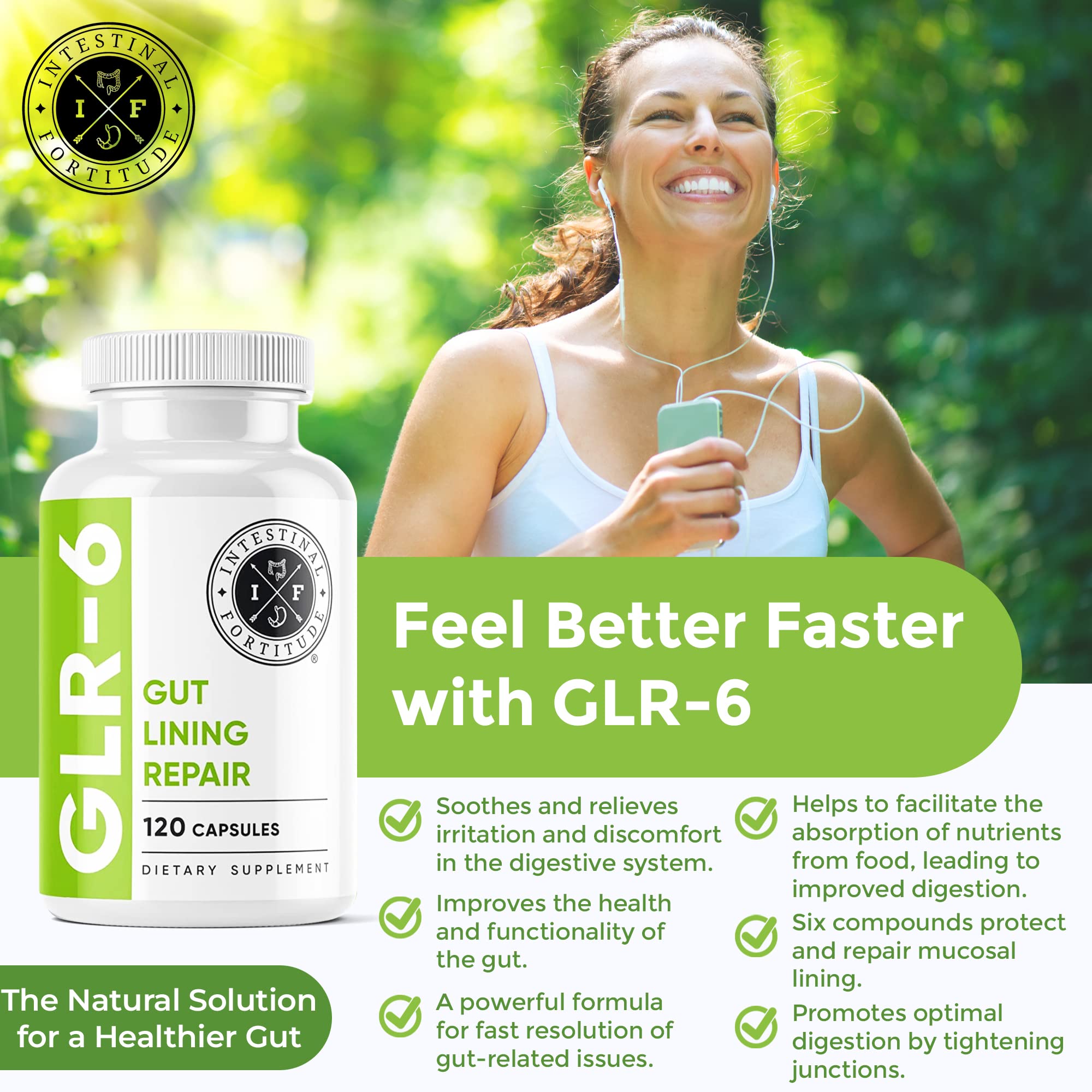 Intestinal Fortitude GLR-6 - Gut Lining Repair Supplement for Gut Health - Leaky Gut Repair with L-Glutamine, Slippery Elm, DGL Licorice Root, Marshmallow Root, Fenugreek Intestinal Fortitude buy australia supplements