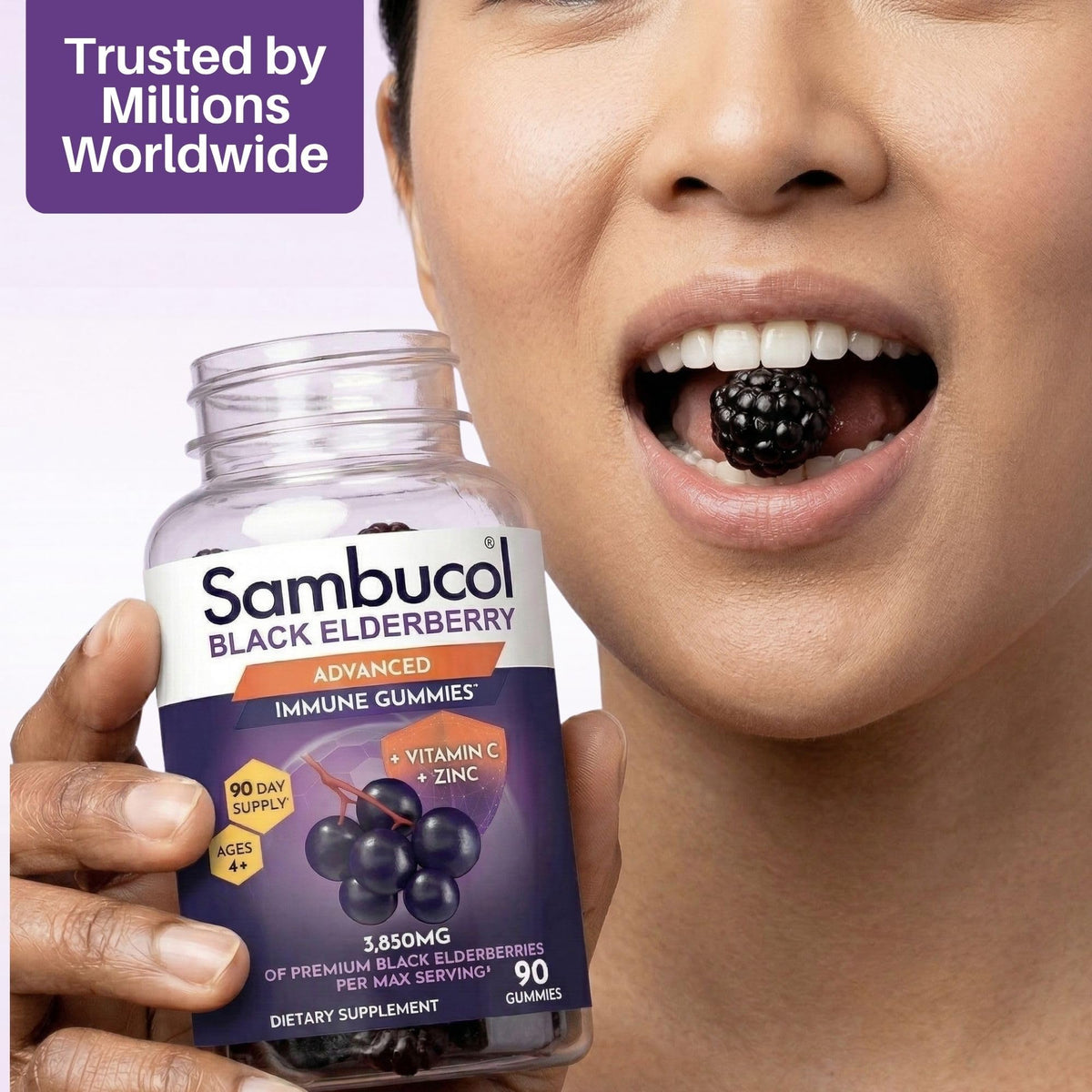 Sambucol Elderberry Gummies - Immune Support Supplement for Adults & Kids with Vitamin C & Zinc, Sambucol Elderberry Sambucol