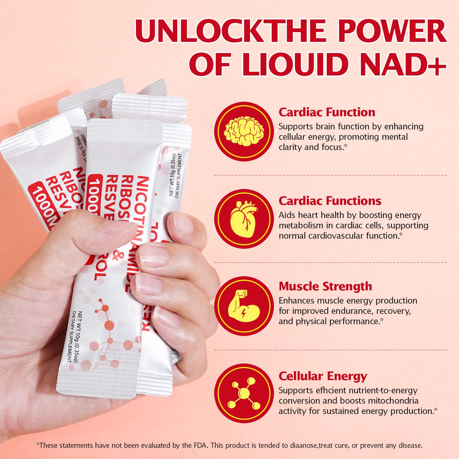 NAD+ Supplement 1000mg Liquid Packets 21pcs, Nicotinamide Riboside Resveratrol, NAD Supplements for Women Men, Anti-Aging, Repairs Cells, Support Natural Vitality Nyloriaine buy australia supplements
