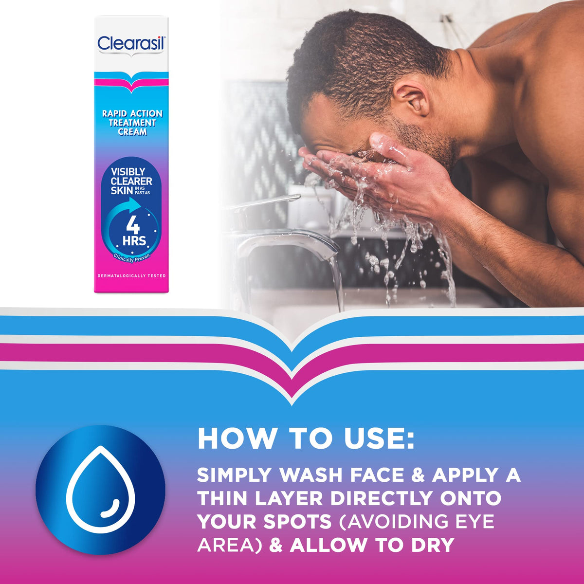 Clearasil Ultra Rapid Action Gel - Salicylic Acid Skin Moisturizer for Adults, Exfoliating & Smoothing, 25ml Clearasil