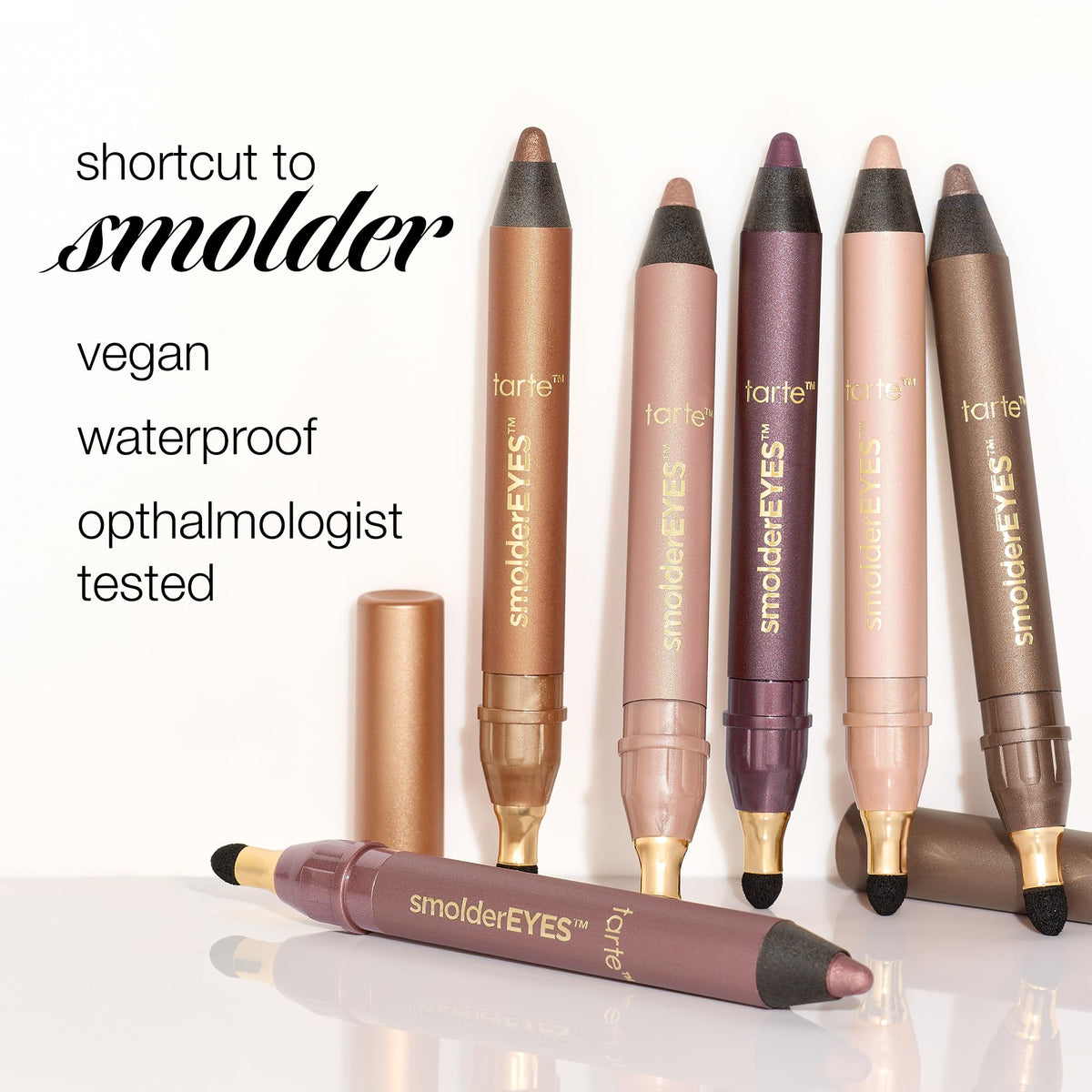 tarte smolderEYES shadow liner – Multi-Use Waterproof Makeup Doubles as Eyeliner & Cream Eyeshadow with Smudger Applicator, Blendable Lazy Girl Hack, Vegan & Cruelty-Free, full size, smolder tarte