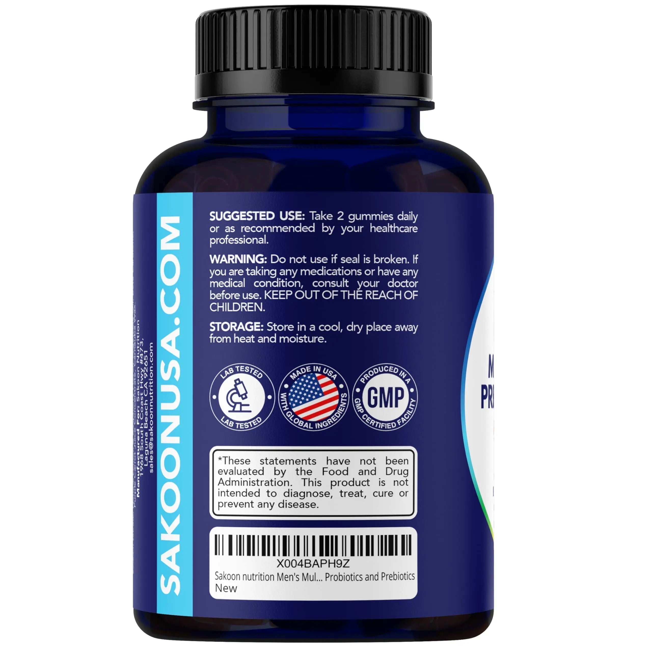 Sakoon nutrition Men's Multivitamin Gummies with Probiotics and Prebiotics, Adult Multivitamin A, C, D, E, B & More Sakoon nutrition buy australia supplements