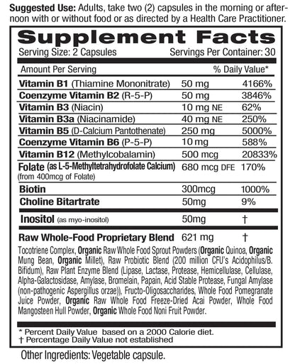 EMERALD LABS B-Healthy - Vegan Vitamin B Complex - Includes Methylated Folic Acid & Full Spectrum B Vitamins - Supports Immune, Brain & Heart Health EMERALD LABS