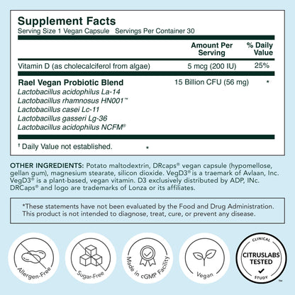 Rael Probiotics for Women - pH Balance Supplement with Prebiotics, Vaginal Immune Health (30 Servings) Rael