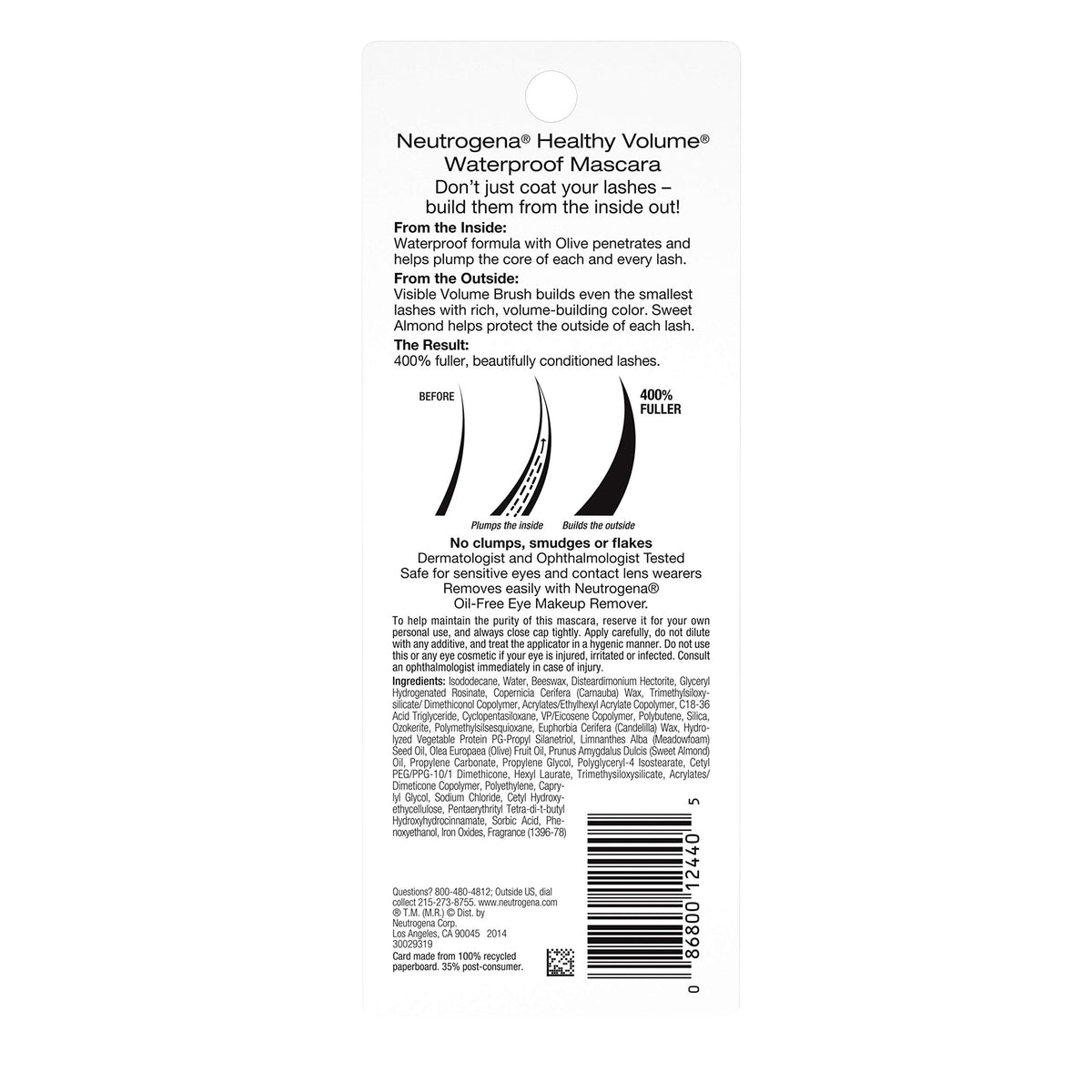 Neutrogena Healthy Volume Waterproof Mascara, Black/Brown 08, 0.21 oz Neutrogena
