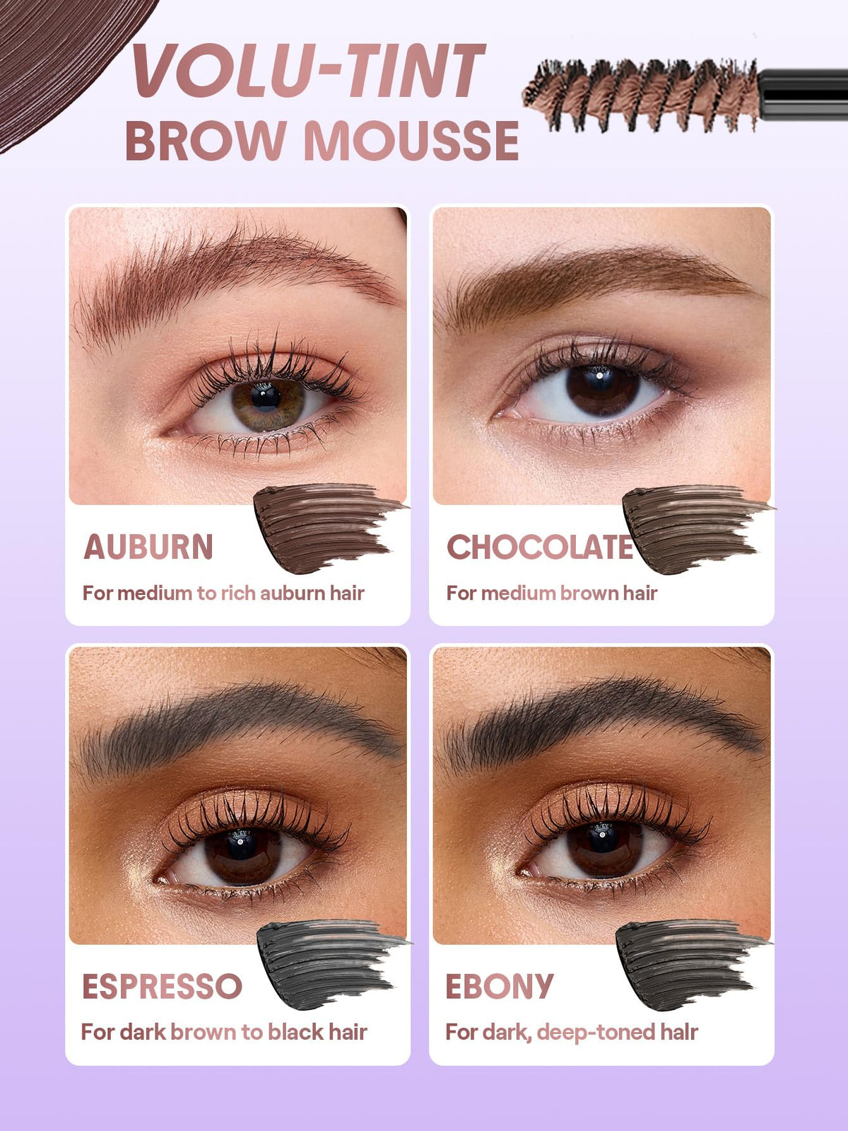 SHEGLAM Airy Tinted Volumizing Brow Mousse Eyebrow Cream Gel Highly Pigmented Shaping Filling Water Removal-Ash Pink SHEGLAM