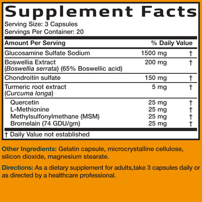 Bronson Glucosamine Chondroitin Turmeric & MSM Advanced Joint & Cartilage Formula, Supports Healthy Joints Bronson