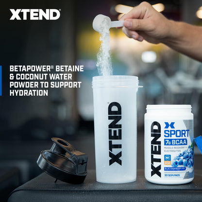 XTEND Sport BCAA Powder Blue Raspberry Ice - Electrolyte Powder for Recovery & Hydration with Amino Acids - 30 Servings Scivation