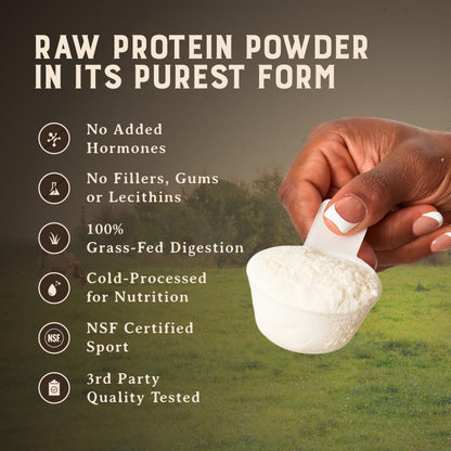 100% Grass Fed Whey Chocolate Protein Powder – Only Four Ingrediants, Absolutely Nothing Artificial – 25g of Grass Fed Whey Protein Per Serving – Clean Post Workout Recovery Powder – 2.84 lbs