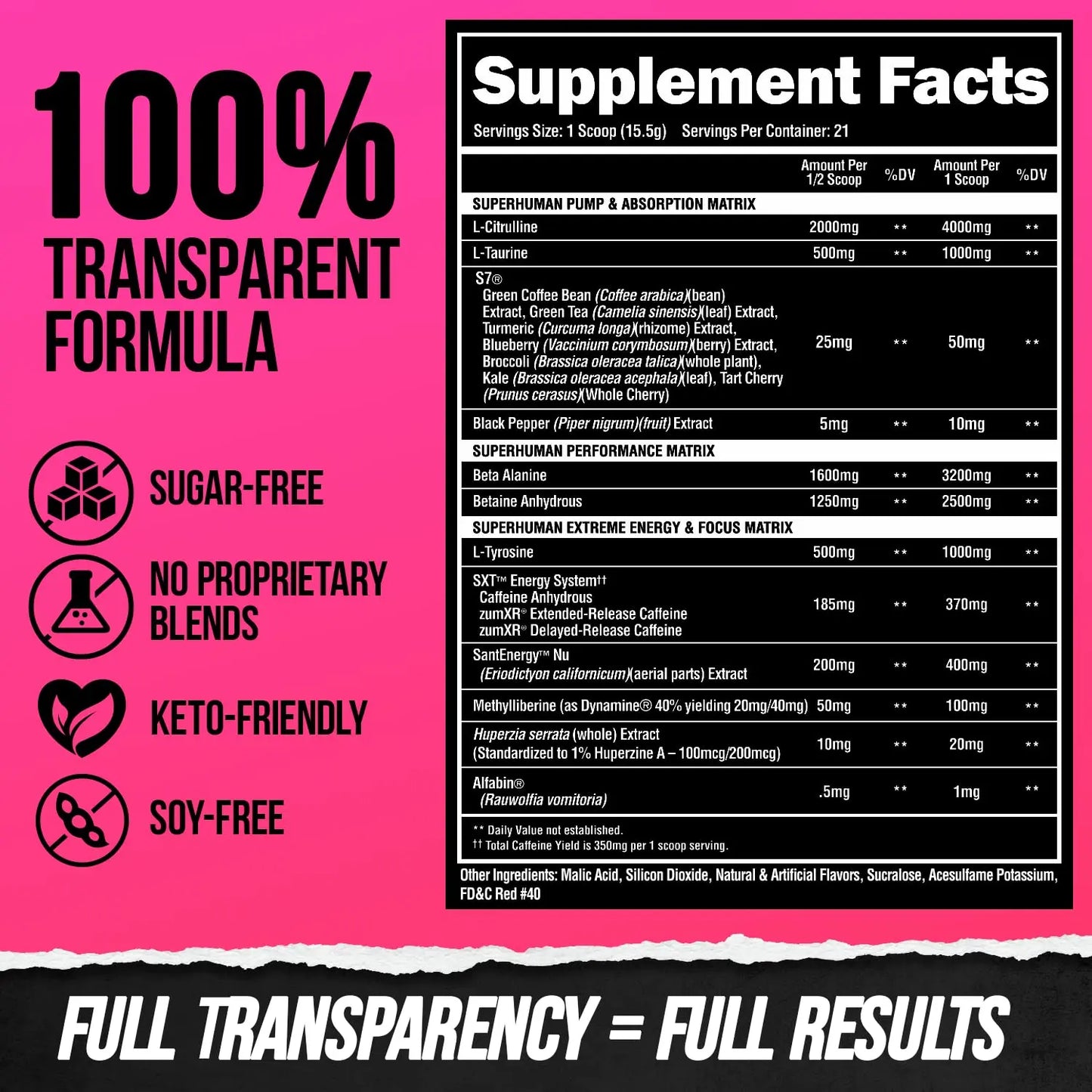 ALPHA LION Superhuman Extreme High Stim Pre Workout Powder, Beta Alanine, L-Taurine & 356mg Tri-Source Caffeine for Sustained Energy, Nitric Oxide & Citrulline for Pump (21 Servings, Slaughtermelon) ALPHA LION
