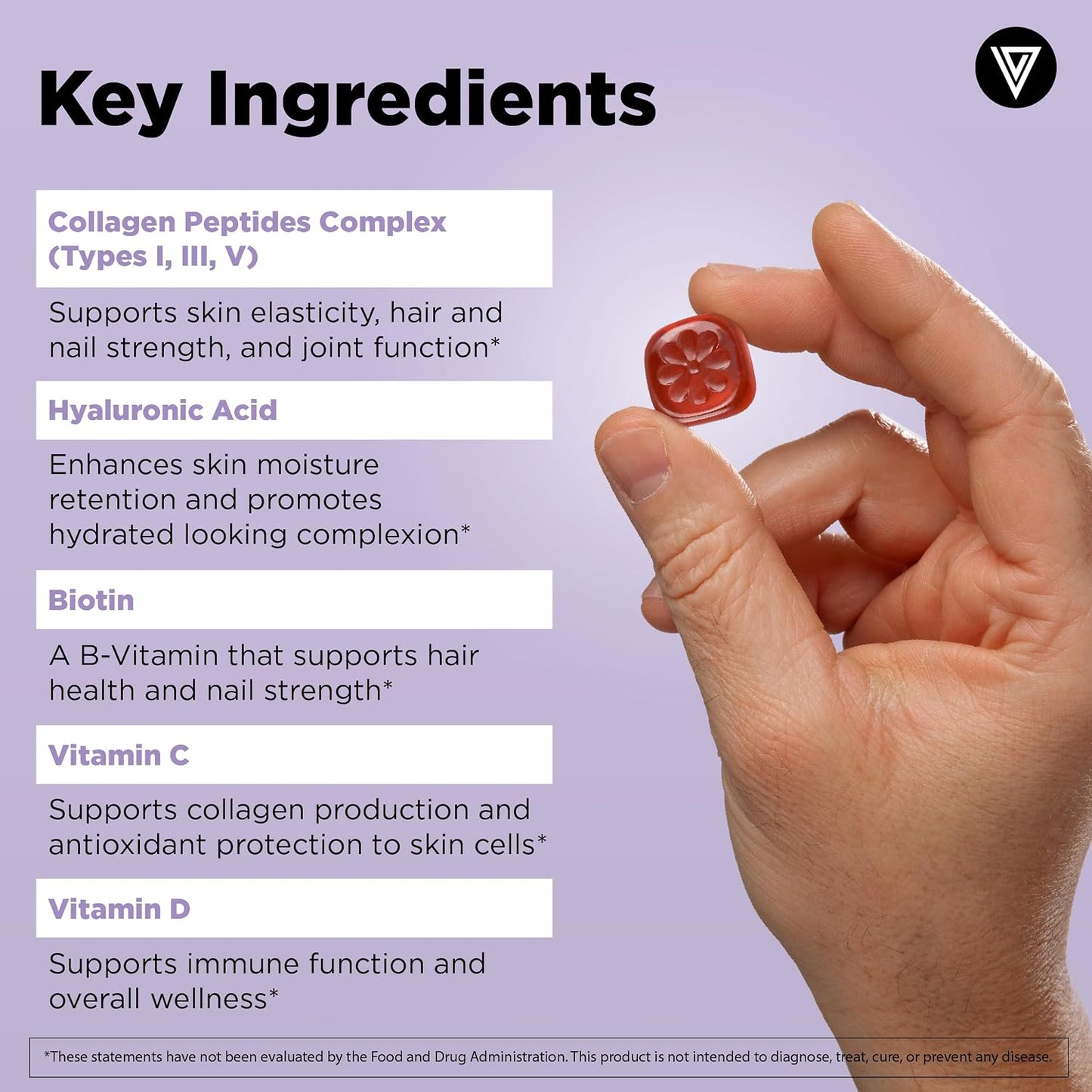 Vital Vitamins Multi Collagen Complex Plus Gummies - Collagen Peptides Types I, III & V with Hyaluronic Acid, Biotin, Vitamin C & Vitamin D - Hair, Skin & Nail Support - Wild Berry - 60 Count Gsupps Australia
