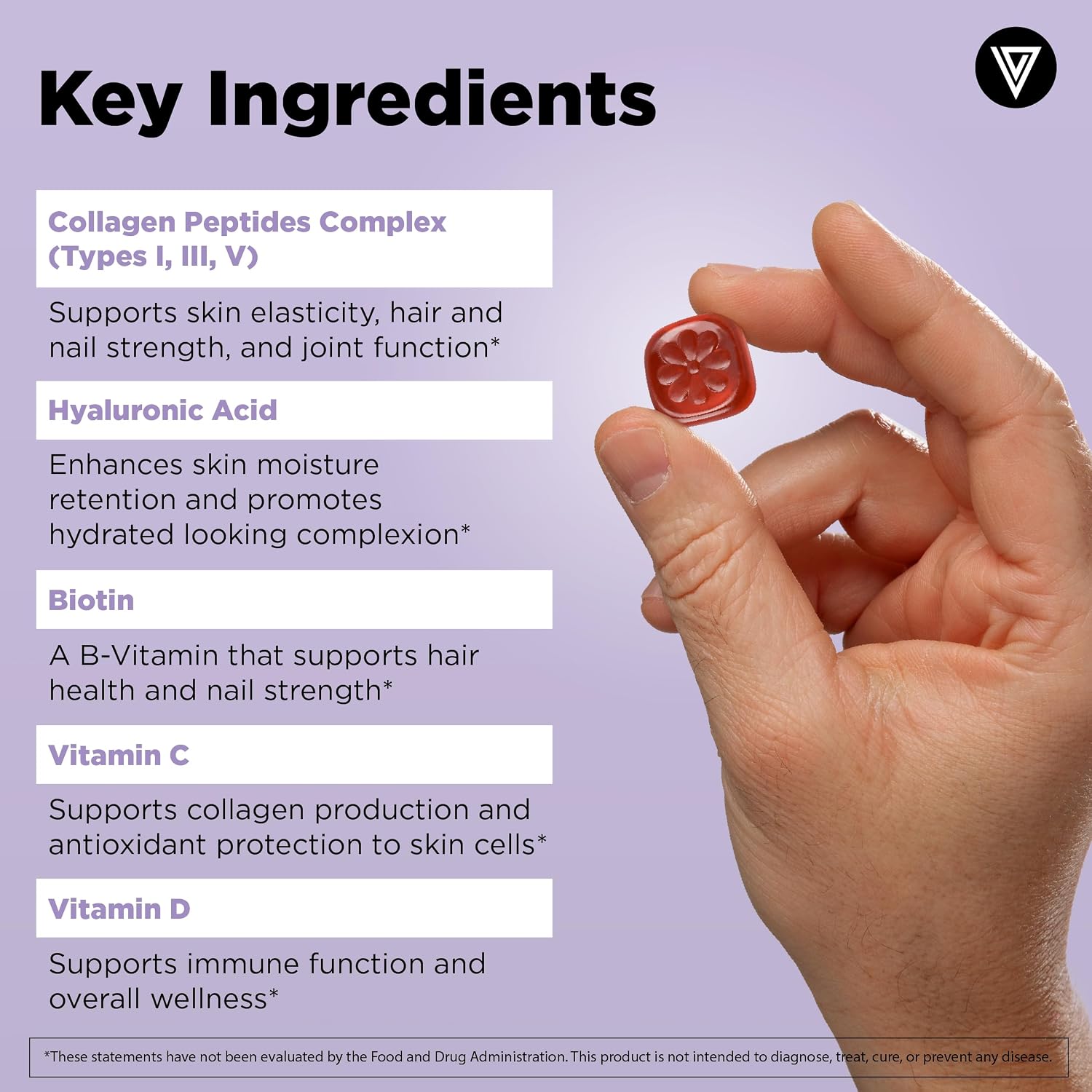 Vital Vitamins Multi Collagen Complex Plus Gummies - Collagen Peptides Types I, III & V with Hyaluronic Acid, Biotin, Vitamin C & Vitamin D - Hair, Skin & Nail Support - Wild Berry - 60 Count Gsupps Australia