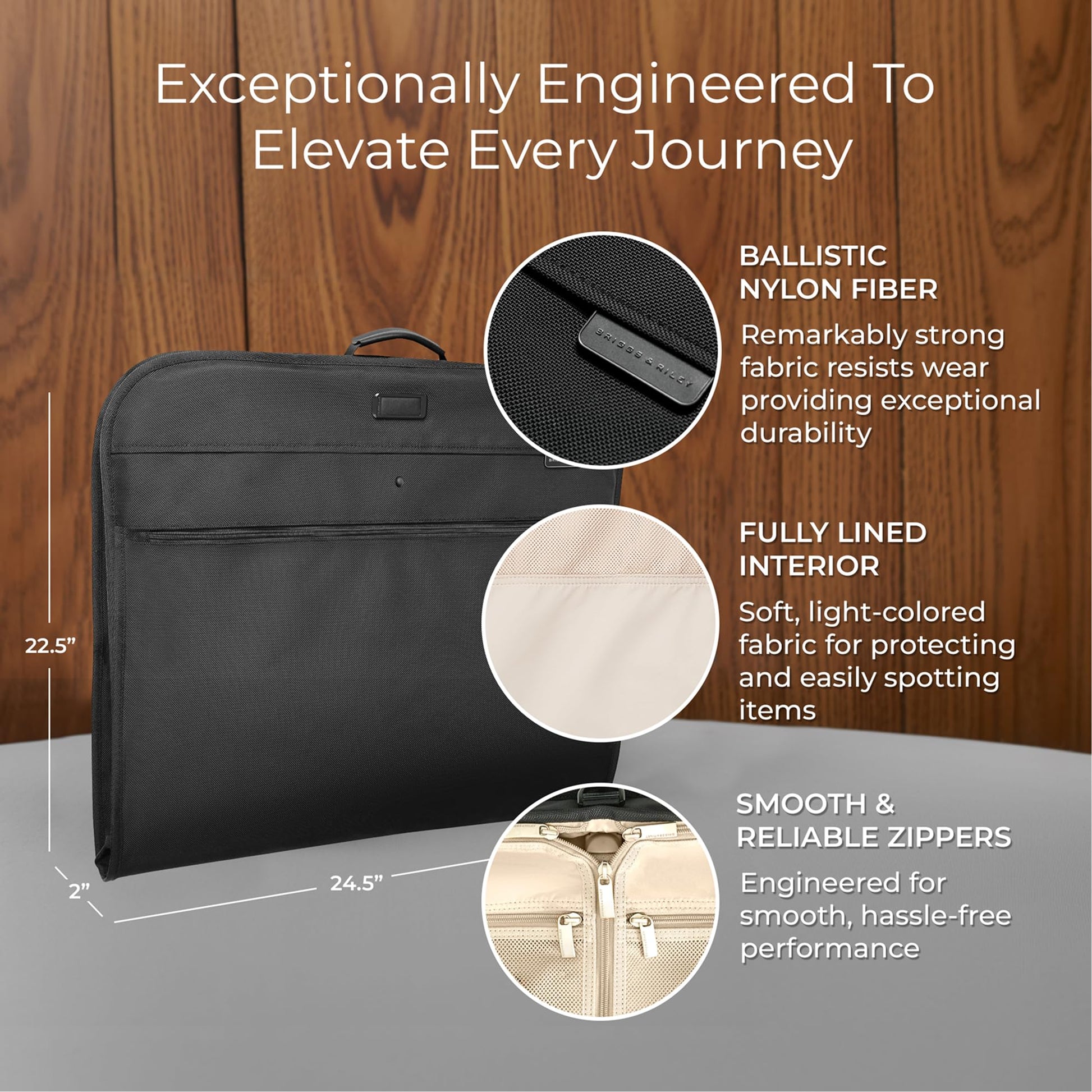 Briggs & Riley Deluxe Wardrobe Spinner - Checked Luggage for Travel, Suitcases with Wheels, Softside Rolling Bag for Men & Women, Built in Hook for Clothes - Baseline Collection, Black Gsupps Australia