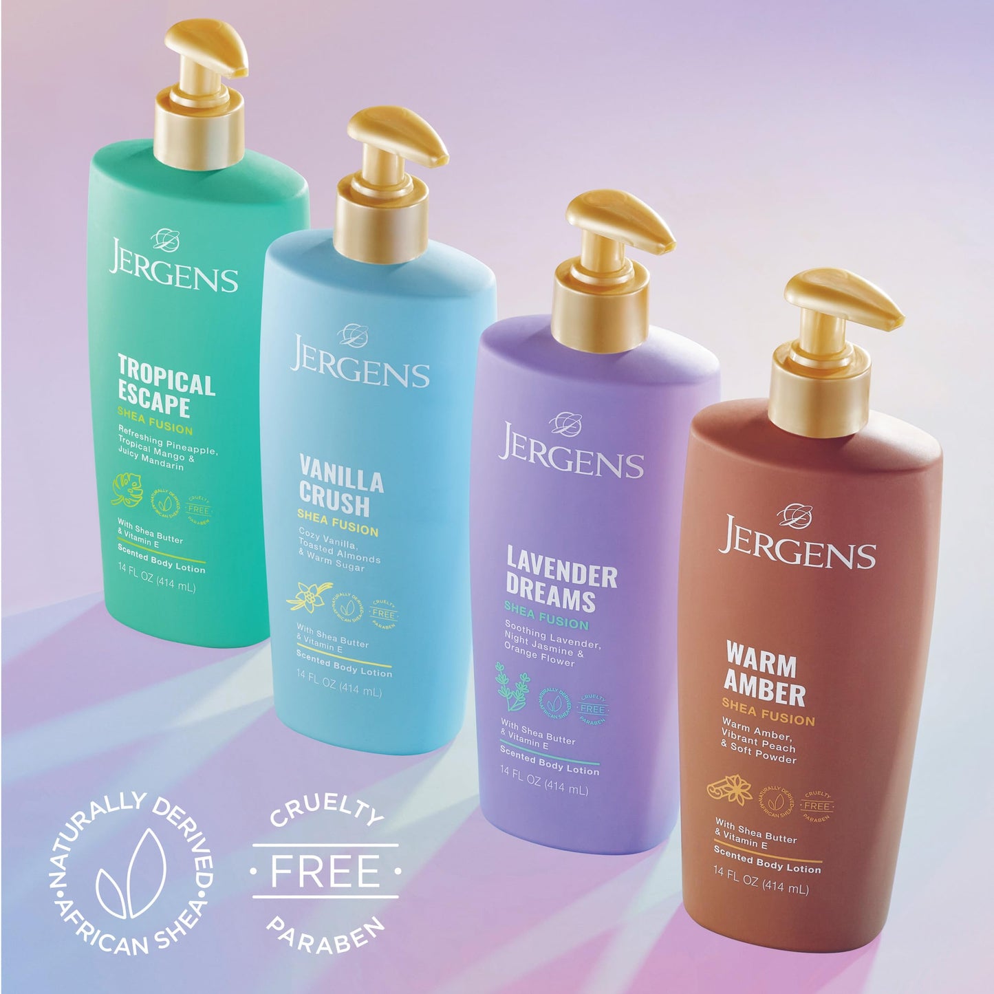 Jergens Shea Fusion Tropical Escape Body Lotion, Moisturizer with Shea Butter & Vitamin E, 14 Fl Oz Jergens
