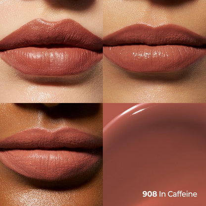 Laka Perfect Twin Lip - Dual-Ended Matte Liquid Lipstick & Clear Gloss | Transfer Proof Color | High Pigmented Lightweight Non-Sticky | Korean Makeup | #908 In Caffeine (Warm Taupe Brown), 0.31oz Laka