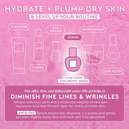 Glow Recipe Plum Plump Hyaluronic Acid Serum, Hydrating + Plumping Face Serum, Korean Serum with Vitamin B5, Barrier Support + Antioxidants, Vegan (30ml) Glow Recipe