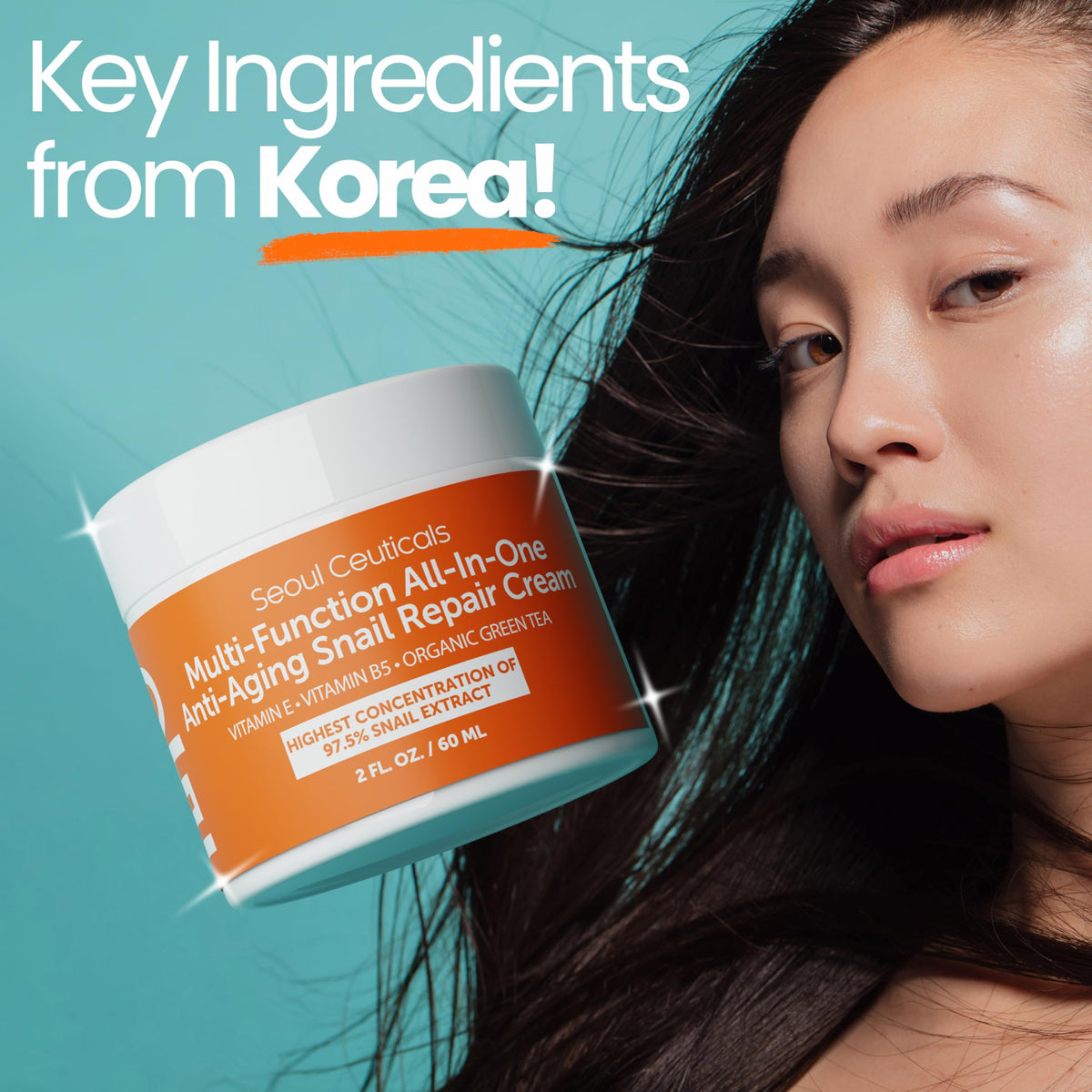 SeoulCeuticals 97.5% Snail Mucin Korean Face Moisturizer Day & Night Cream SeoulCeuticals