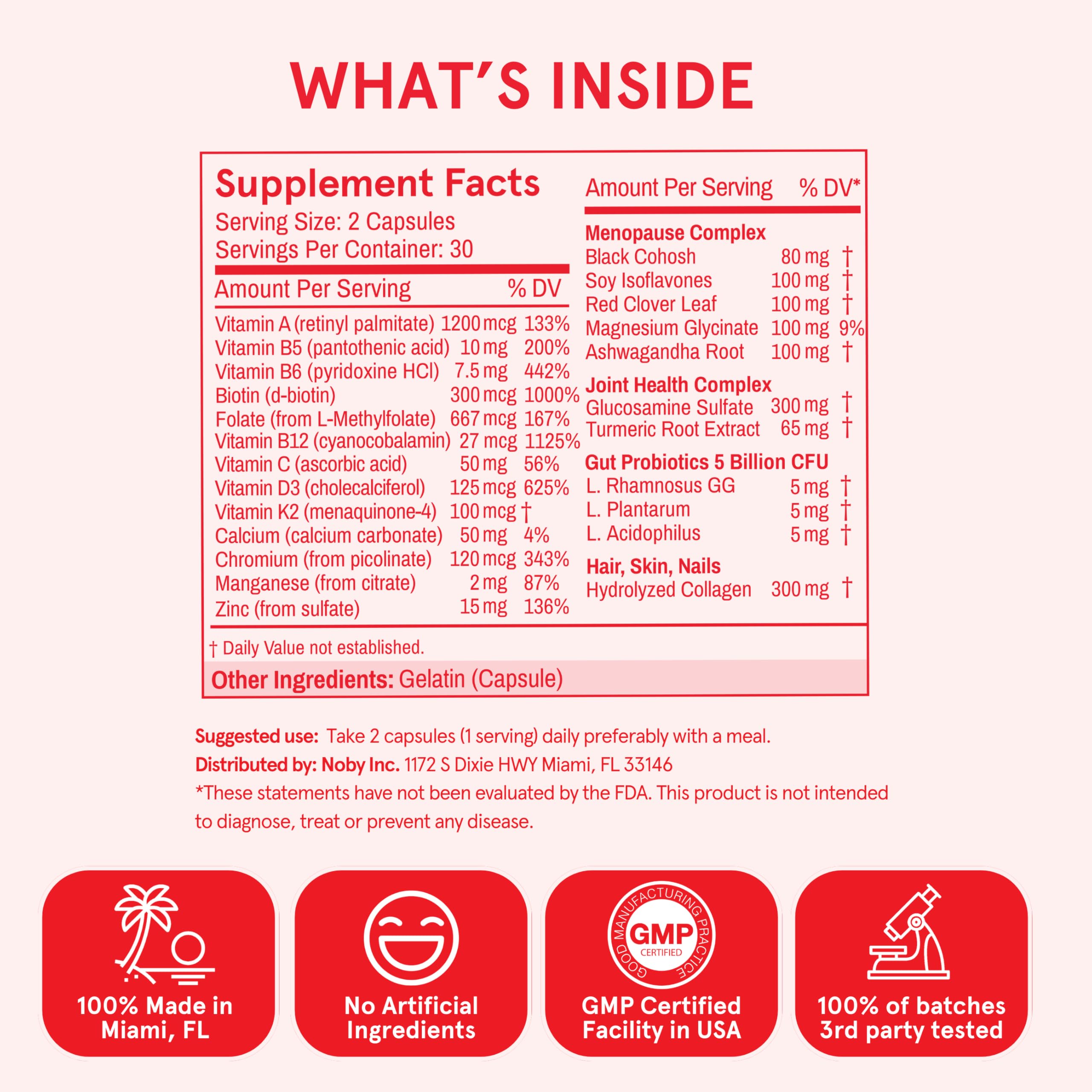 Peach Perfect Menopause Multivitamin | 21 Vitamins for Women 45+ | Black Cohosh, Ashwagandha, Vitamin D3+K2, Probiotics & Collagen | Support for Hot Flashes, Mood Swings, Joint & Skin Health | 30 SVG Peach Perfect buy australia supplements