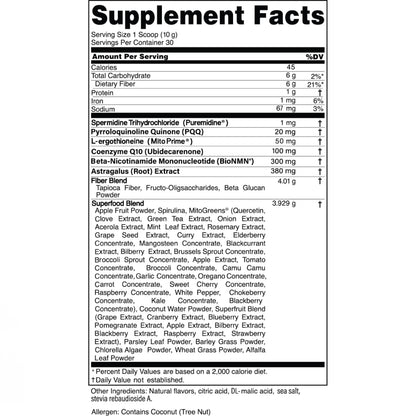 Advanced Bionutritionals Pep Tonic Powdered Superfood Formula 50 Fruits, Vegetables, Herbs, and Superfoods - Vegan, Vegetarian - 9.84 OZ - 279 g